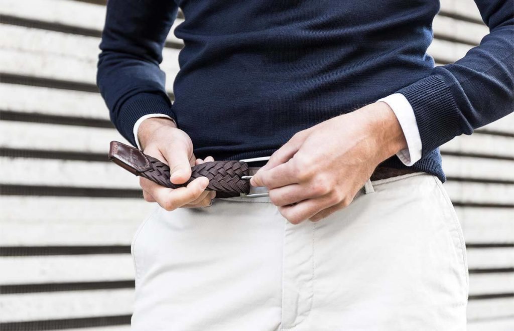 Highbuckle riem zonder gaatjes met ratelsysteem voor perfecte pasvorm